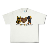 Pistachio peace love dachshund Urban Heavy Tee - RanaPortraitStore