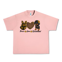 Salmon peace love dachshund Urban Heavy Tee - RanaPortraitStore