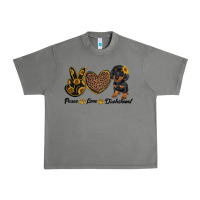 Tornado peace love dachshund Urban Heavy Tee - RanaPortraitStore