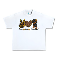 White peace love dachshund Urban Heavy Tee - RanaPortraitStore