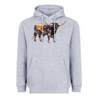 Heather Grey Texas Longhorn Bull Heavyweight Hoodie - LillyAllenDesigns