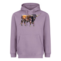 Lavender Texas Longhorn Bull Heavyweight Hoodie - LillyAllenDesigns