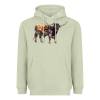Matcha Texas Longhorn Bull Heavyweight Hoodie - LillyAllenDesigns