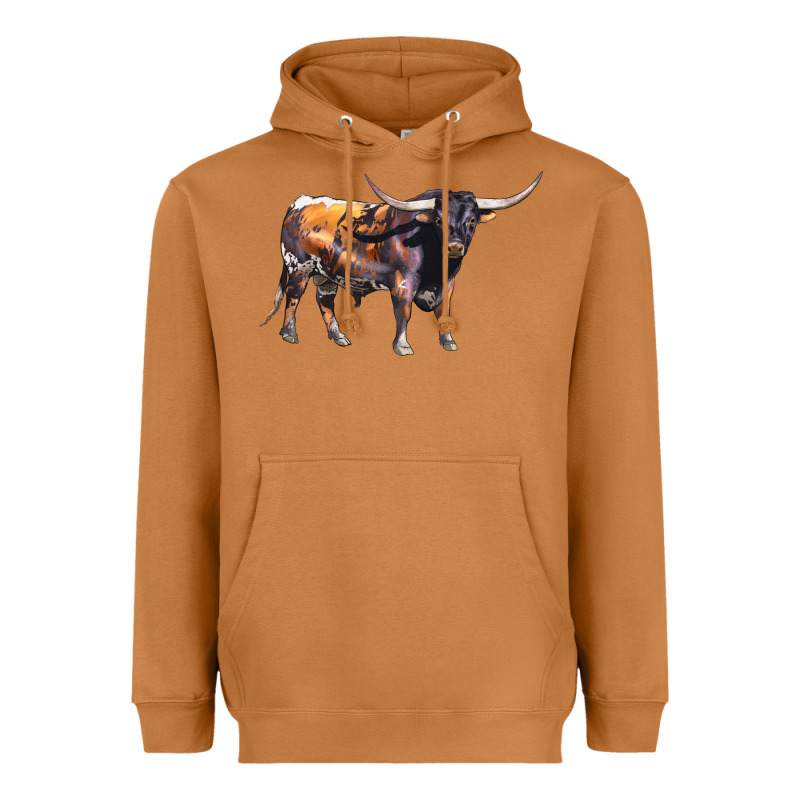 Texas Longhorn Bull Heavyweight Hoodie by LillyAllenDesigns | Teevron