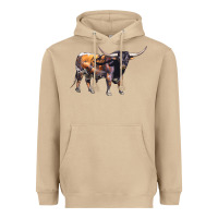 Mushroom Texas Longhorn Bull Heavyweight Hoodie - LillyAllenDesigns
