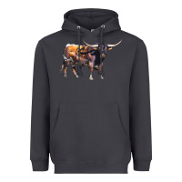 Smoke Texas Longhorn Bull Heavyweight Hoodie - LillyAllenDesigns