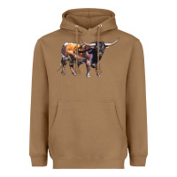Toasted Coconut Texas Longhorn Bull Heavyweight Hoodie - LillyAllenDesigns