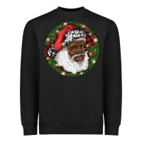 Black African American Santa Christmas Heavyweight Sweatshirt - RanaPortraitStore