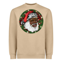 Mushroom African American Santa Christmas Heavyweight Sweatshirt - RanaPortraitStore
