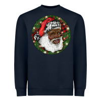 African American Santa Christmas Heavyweight Sweatshirt | Teevron