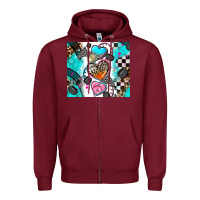Burgundy race heart tumbler Zipper Hoodie - AdoDesignShop