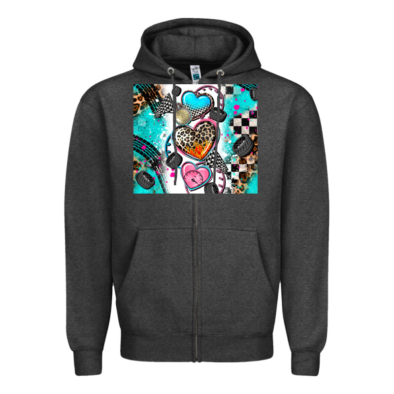 Race Heart Tumbler Zipper Hoodie by AdoDesignShop | Teevron