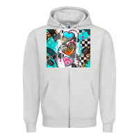 Dove Grey race heart tumbler Zipper Hoodie - AdoDesignShop