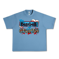 Pebble Blue baseball granny with leopard Urban Heavy Tee - Zillion Design Studio