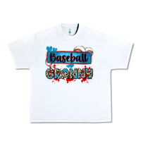 White baseball granny with leopard Urban Heavy Tee - Zillion Design Studio
