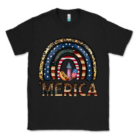 Black merica rainbow Classic Tee - CowhideDigitalArt