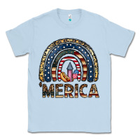 Dusty Blue merica rainbow Classic Tee - CowhideDigitalArt