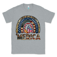 Heather Grey merica rainbow Classic Tee - CowhideDigitalArt