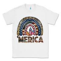 White merica rainbow Classic Tee - CowhideDigitalArt