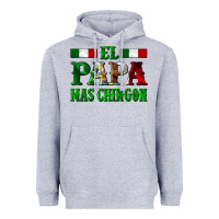 Heather Grey El Papa Mas Chingon Mexican Heavyweight Hoodie - LillyAllenDesigns