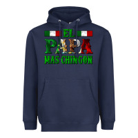 Navy El Papa Mas Chingon Mexican Heavyweight Hoodie - LillyAllenDesigns