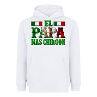 White El Papa Mas Chingon Mexican Heavyweight Hoodie - LillyAllenDesigns