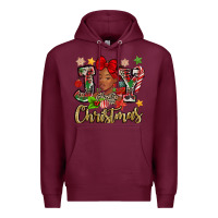 Burgundy christmas joy black woman Premium Hoodie - MaliasSmallBusiness
