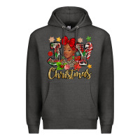 Charcoal Heather christmas joy black woman Premium Hoodie - MaliasSmallBusiness