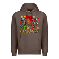 Coffee christmas joy black woman Premium Hoodie - MaliasSmallBusiness