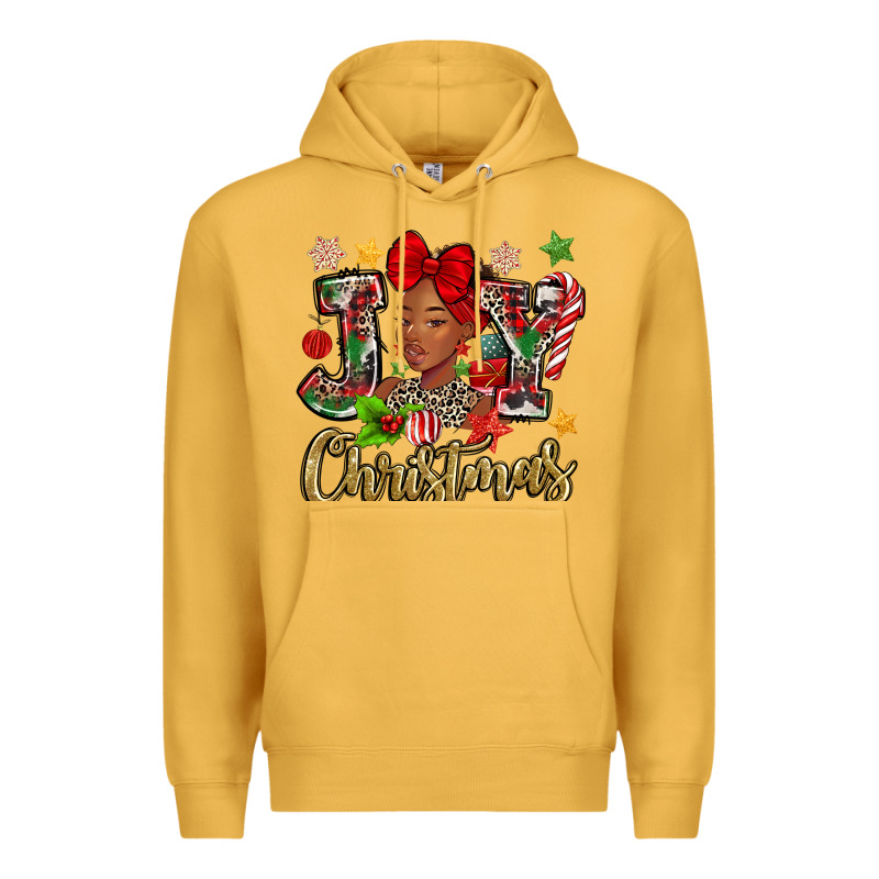 Christmas Joy Black Woman Premium Hoodie by MaliasSmallBusiness | Teevron