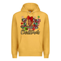 Mustard christmas joy black woman Premium Hoodie - MaliasSmallBusiness