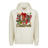 Oatmeal Heather christmas joy black woman Premium Hoodie - MaliasSmallBusiness