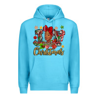 Ocean Blue christmas joy black woman Premium Hoodie - MaliasSmallBusiness