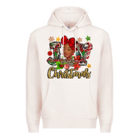 Pale Pink christmas joy black woman Premium Hoodie - MaliasSmallBusiness