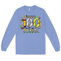 Colony Blue happy 100 day of school Long Sleeve Tee - RacoonDesign