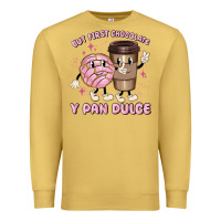 Antique Gold but first chocolate y pan dulce Premium Sweatshirt - MaliasSmallBusiness