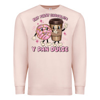Pale Pink but first chocolate y pan dulce Premium Sweatshirt - MaliasSmallBusiness
