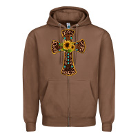 Chestnut leopard gemstone sunflower cross Zipper Hoodie - JahusDesignShop