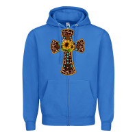 True Royal leopard gemstone sunflower cross Zipper Hoodie - JahusDesignShop