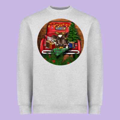 Heavyweight Sweatshirt Baby Cow Christmas