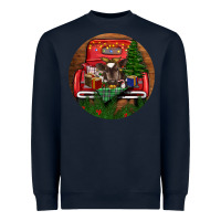 Navy Baby Cow Christmas Heavyweight Sweatshirt - RanaPortraitStore