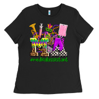 Black mardi gras ma medical assistant Ladies Tee - AdoDesignShop