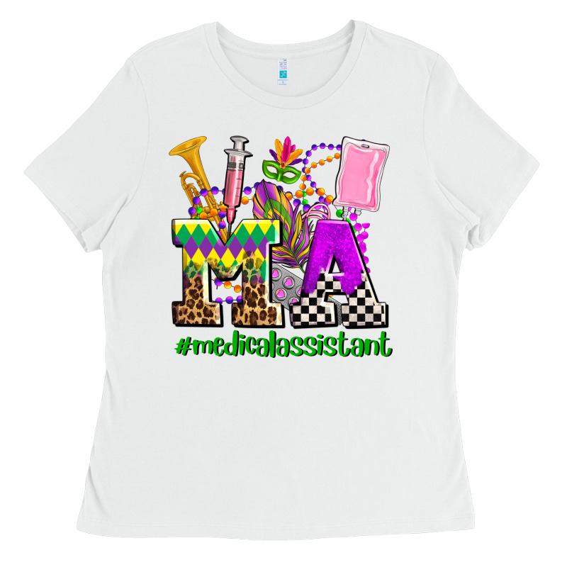 Mardi Gras Ma Medical Assistant Ladies Tee by AdoDesignShop | Teevron
