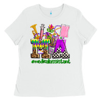 White mardi gras ma medical assistant Ladies Tee - AdoDesignShop