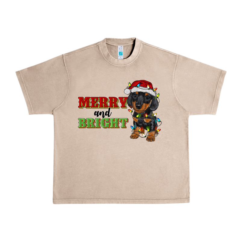 Merry And Bright Dachshund Urban Heavy Tee by RanaPortraitStore | Teevron