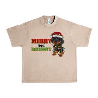 French Oak merry and bright dachshund Urban Heavy Tee - RanaPortraitStore