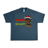 Midnight Navy merry and bright dachshund Urban Heavy Tee - RanaPortraitStore