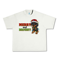 Pistachio merry and bright dachshund Urban Heavy Tee - RanaPortraitStore