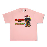Salmon merry and bright dachshund Urban Heavy Tee - RanaPortraitStore