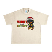 Sandshell merry and bright dachshund Urban Heavy Tee - RanaPortraitStore
